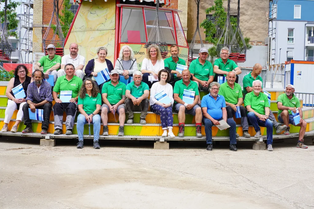 Mitarbeiterehrungen 2022 auf dem Weberei Areal in Offenburg mit gemeinsamen Flammenkuchenessen.