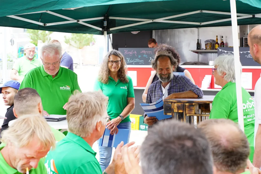 Mitarbeiterehrungen 2022 auf dem Weberei Areal in Offenburg mit gemeinsamen Flammenkuchenessen.
