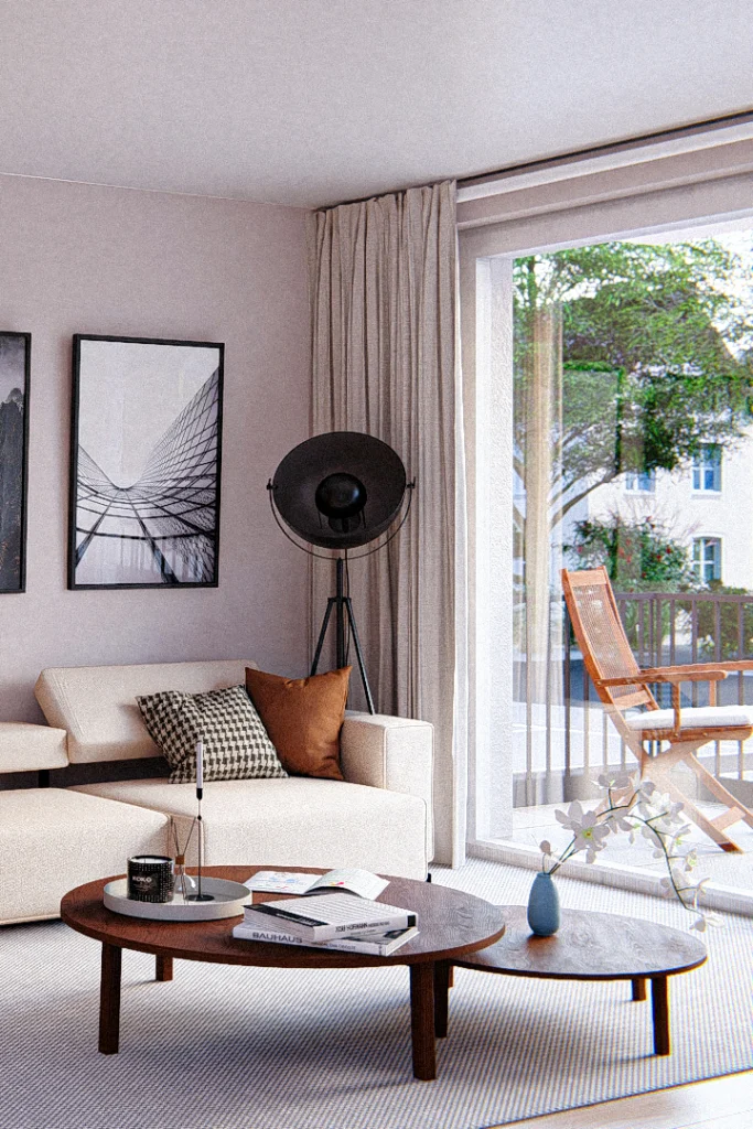 Innenraumvisualisierung der Wohnung 1
