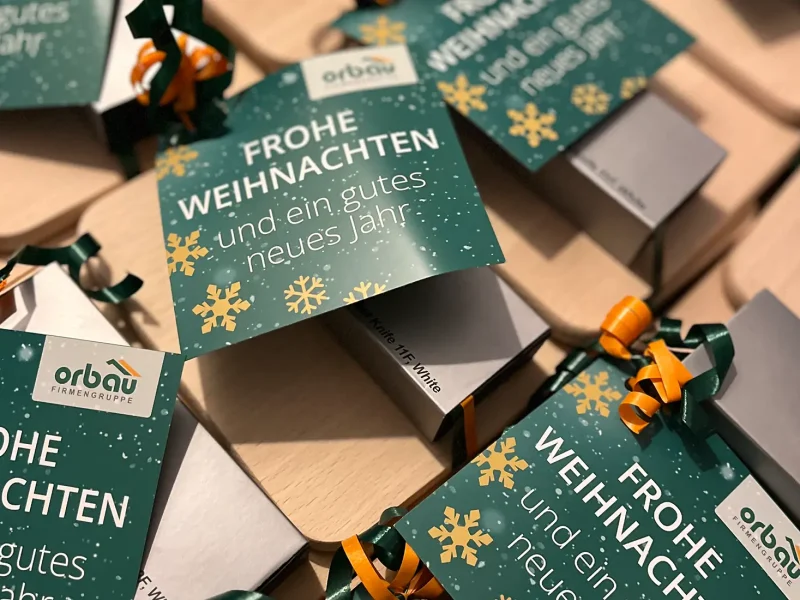 Weihnachtsgeschenke für orbau Mitarbeiter