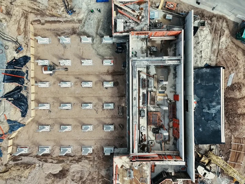 Fertigteilstützen für das neue Wärmepumpenkraftwerk: in Offenburg