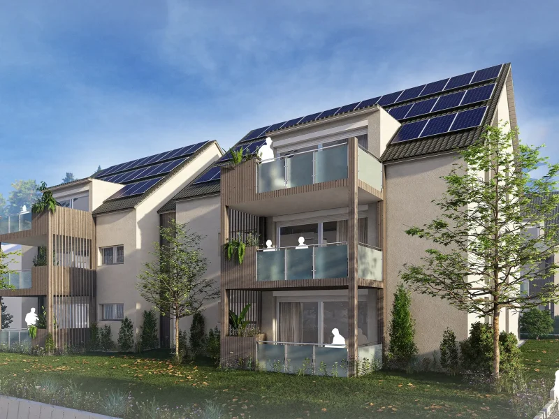Visualisierung moderner Neubauwohnungen in Elgersweier mit hochwertiger Architektur – Wohnungen zu kaufen bei Orbau.