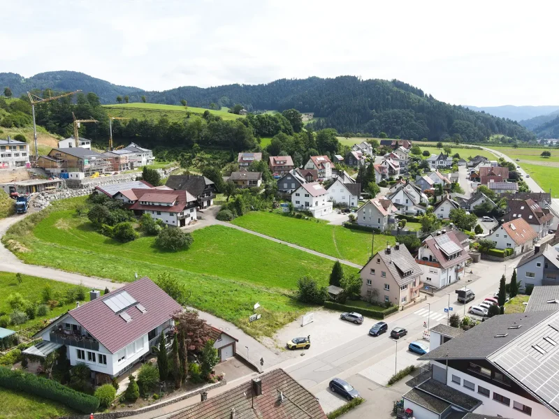 Blick auf das Baugrundstück in Fischerbach