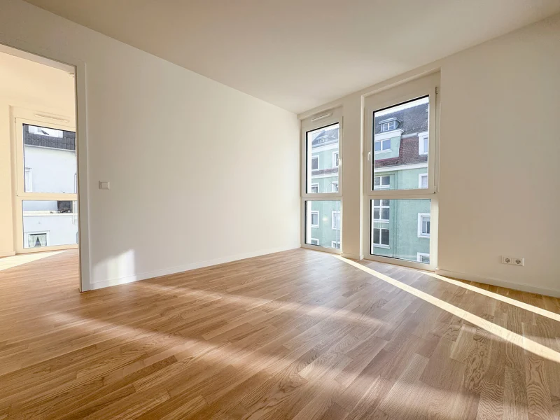 Wohnzimmer in der 6. Wohnung in der Rheinstraße