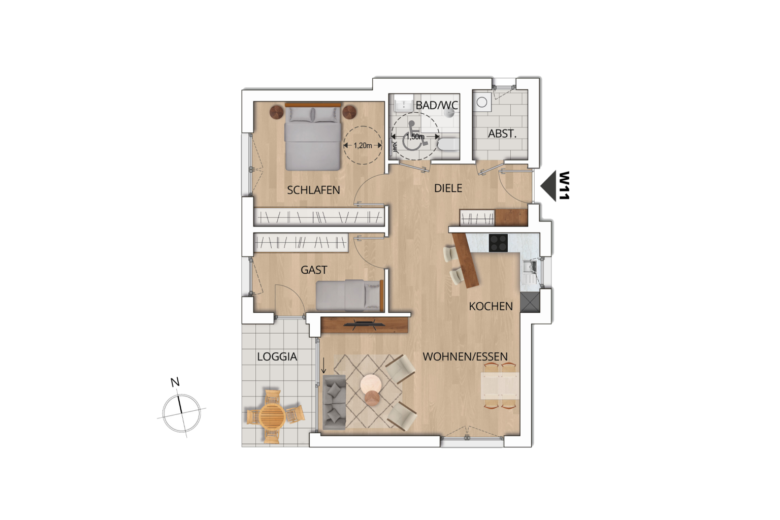 Grundriss Wohnung 11