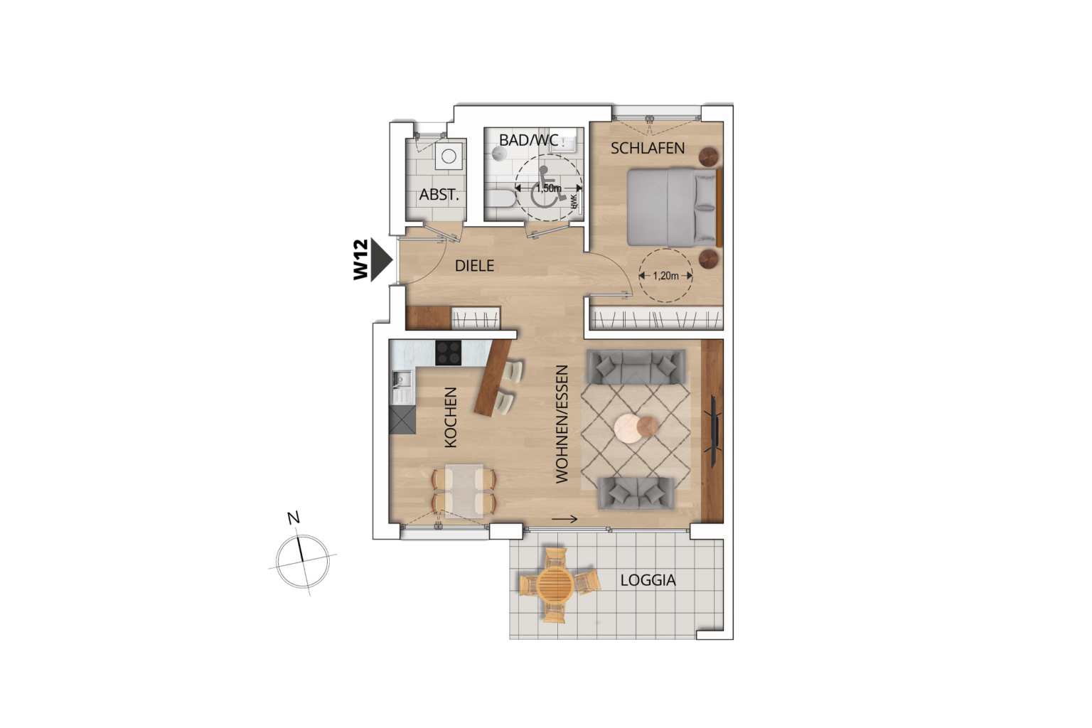 Grundriss Wohnung 12