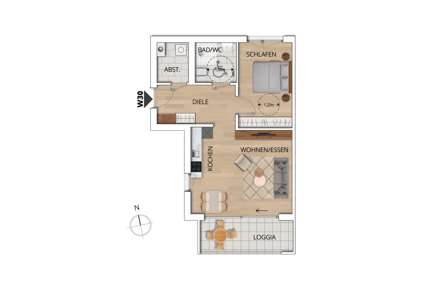 Grundriss Wohnung 30