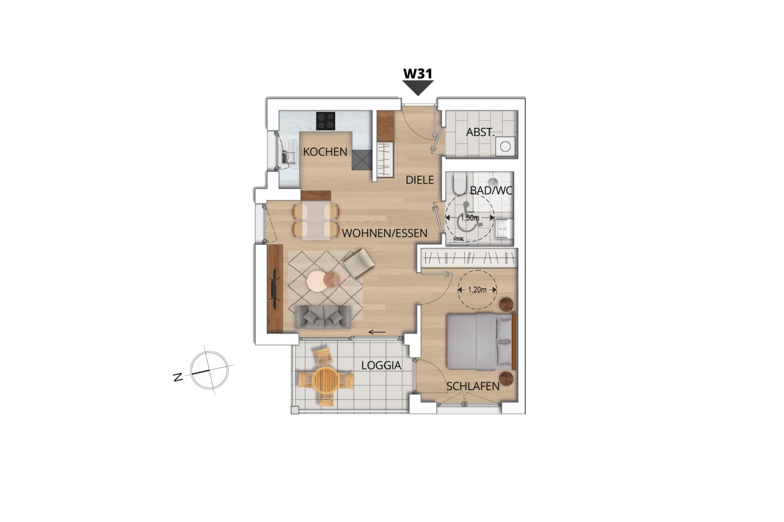 Grundriss Wohnung 31